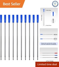 Versatile 10-Count Blue Ink Refills - 1mm Medium Tip for All Writing Needs