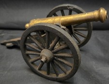 Vintage Cannon Brass Barrel Cast Iron Wheels Lincoln’s Birthplace KY Made In USA