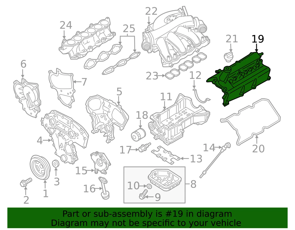 Tampa de válvula de motor 3.5L V6 Altima Maxima Murano Pathfinder 132649N00B fabricante de equipamento original nova - Imagem 2 de 2