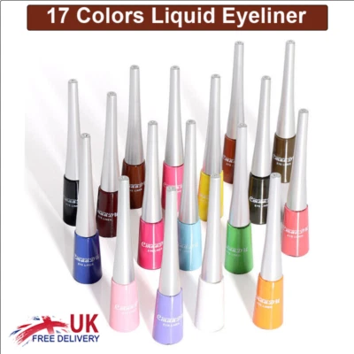 Waterproof Liquid Eyeliner Beauty Matte Glitter Pen Pencil Makeup 33 Colors UK