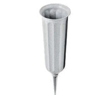 DIY Cemetery Vase Granite White Perma-Plastic with Removable Spike