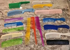 Vintage Lot 17 Hair Combs GOODY teasing Pick Wet Comb Many Colors 19 