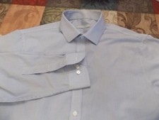 MICHAEL KORS SHIRT FINE BLUE  WHITE STRIPE SIZE 16/34-35