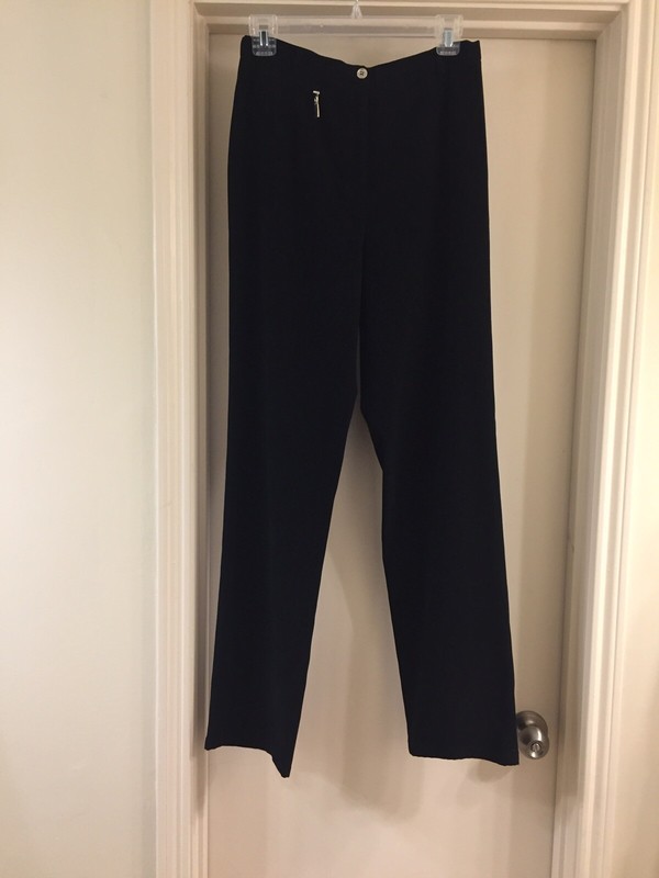 Doncaster Black Microfiber Poly Blend Straight Leg Pants  28x31" Size 4 EUC