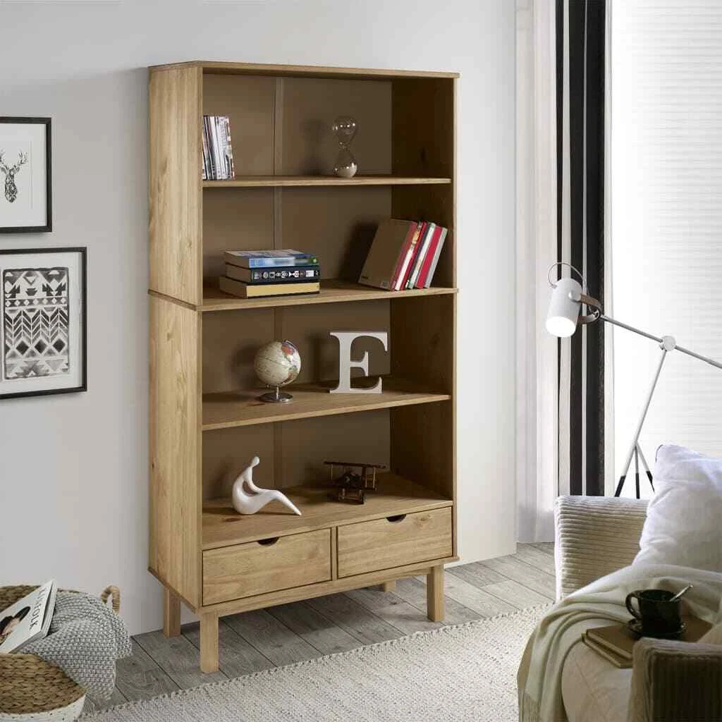 Solid wood sale bookcase with drawers