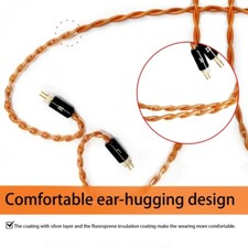 1.2m 7N Single Crystal Copper Earphone Cable 0.78mm 2Pin 3.5mm/4.4mm Male Plug