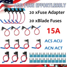 20-PACK 15 Amp Fuse Tap Add-A-Circuit Blade Holder For use with ACS ACU ACN ACT