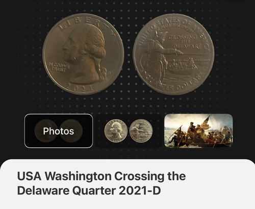 George Washington D Quarter Error coin Crossing The Delaware collectable, RARE - 第 1/7 張圖片