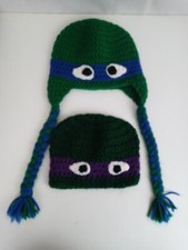 2 Handmade Teenage Mutant Ninja Turtles/tmnt Donatello Leonardo Beanie