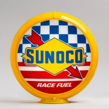 Sunoco Racing Gasoline 13.5" Yellow Plastic Frame Gas Pump Globe (G261)