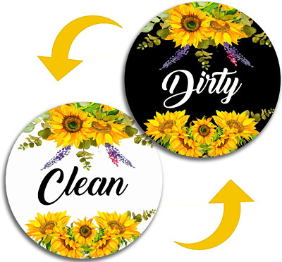 DISHWASHER CLEAN DIRTY REVERSIBLE MAGNET SIGN INDICATOR 3.15'' NON-SCRATCHING