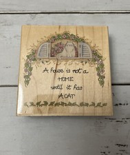 Cat in the Window, 60026, STAMPS HAPPEN, INC., Wood and Rubber Stamp