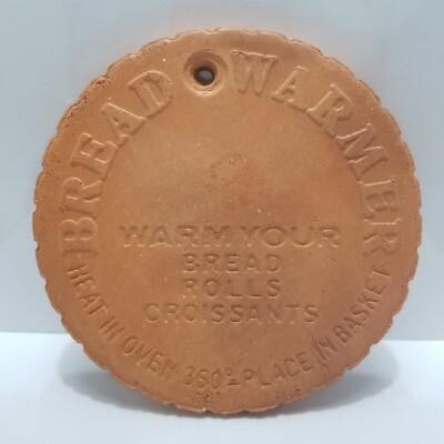 Vintage Fox Run 5'' Round Terra Cotta Bread Warmer Warming Stone