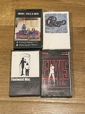 Lot of 4 Classic Rock Cassettes: Fleetwood Mac, Crosby Stills, Elvis, Chicago