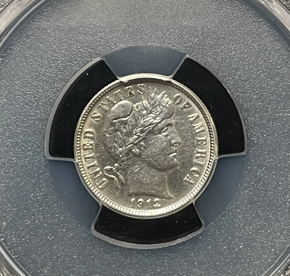 1912-D BARBER DIME PCGS AU-Detail Cleaned- CORRECTLY GORGEOUS COIN!! - Image 2 of 4
