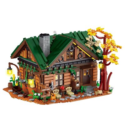 NUTCRACKER Medieval Forest Cabin Building Set with LED Light, Retro Forest Lo...