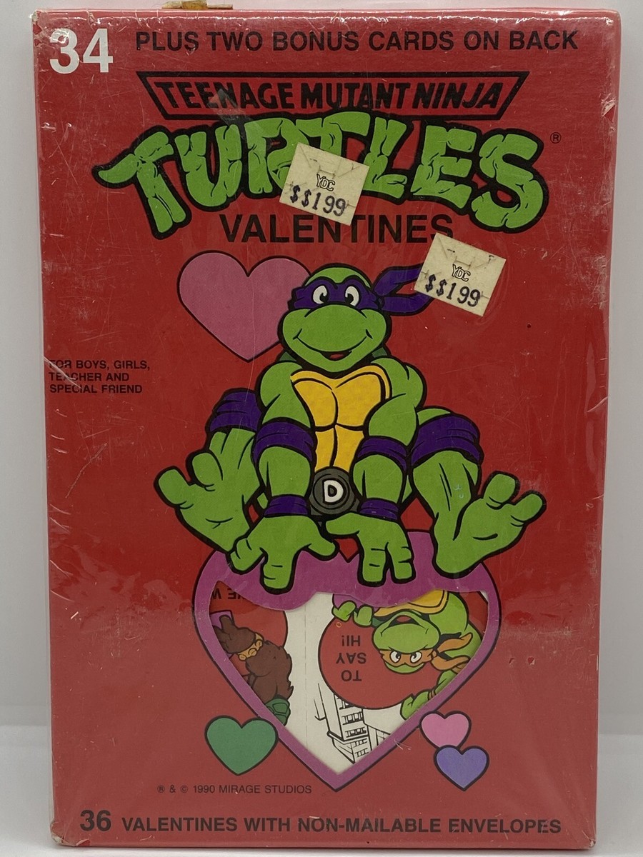 Teenage Mutant Ninja Turtles Vintage Valentine Day Cards 1990