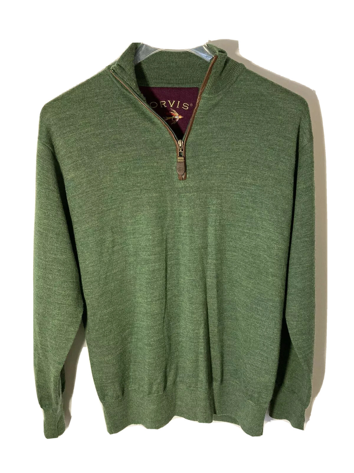 Orvis Men M Merino Wool Quarter Zip 