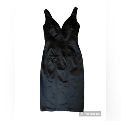 VTG David Meister Black LBD Bodycon Dress Made in USA Size 6