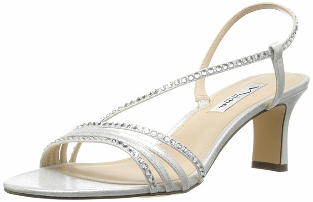 nina gerri evening sandals silver