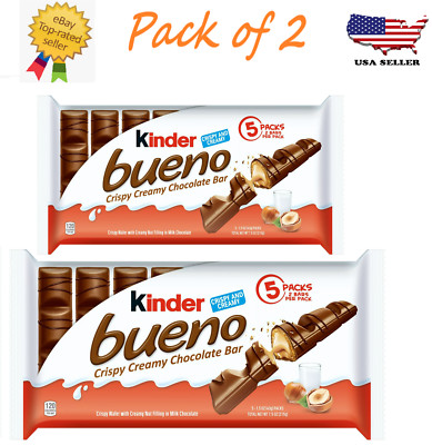Kinder Bueno Milk Chocolate and Hazelnut Cream , 7.5 oz, 5 Packs of 2 Bars 2pack