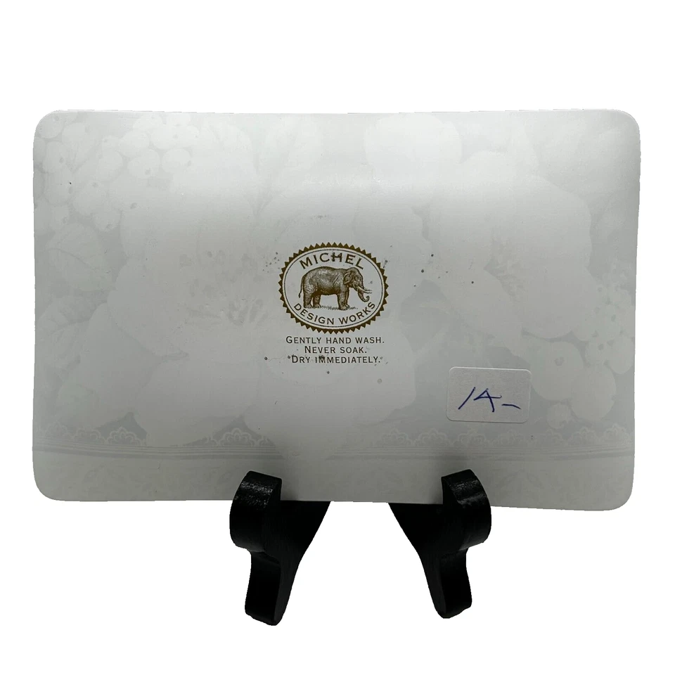 Michel Design Works Holiday Winter Bloom Glass Floral Soap Trinket Dish NEW - Image 2 of 4