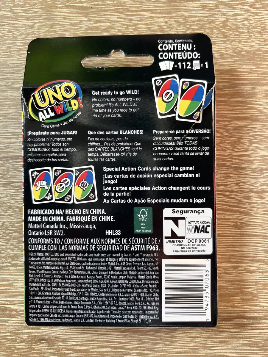 Mattel games Uno All Wild Card Game Multicolor