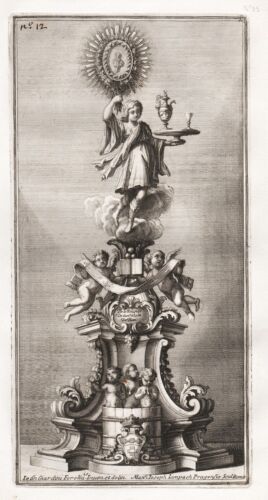 Reliquary Reliquiar silver Silber Baroque design Barock Kupferstich etching 1720 - Picture 1 of 1