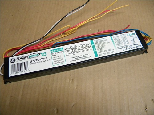 2 - GE254MVPS90-F T5 (99651) 2 Lamp UltraStart Electronic Ballasts 120-277V