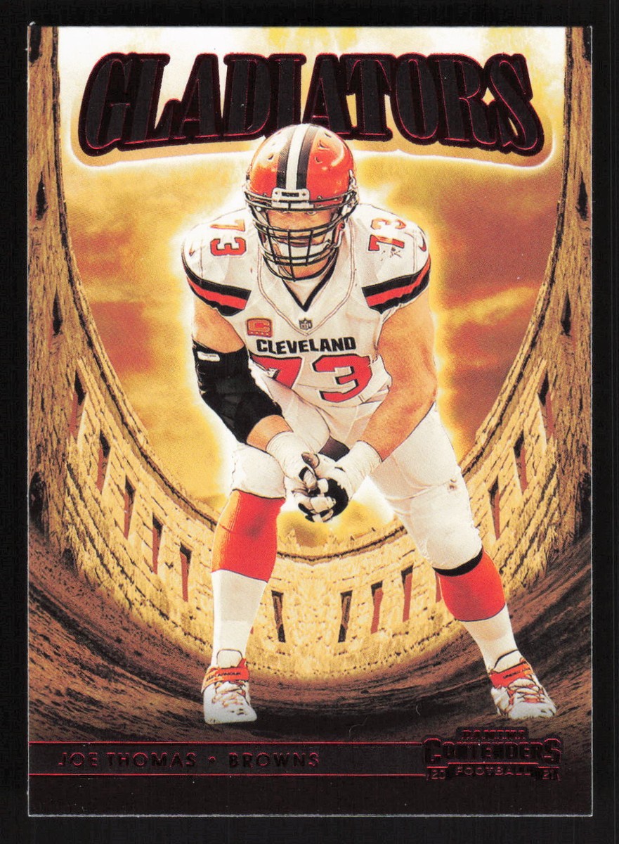 2021 Panini Contenders #GLD-JTH Joe Thomas Gladiators Red Card