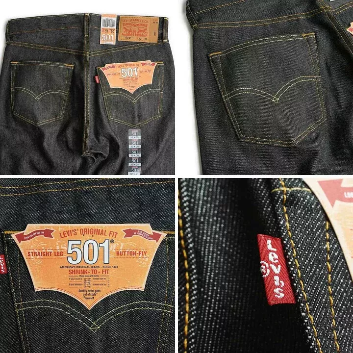 Levis 501 Original Shrink To Fit Button Fly Jeans Raw Rigid New All Sizes | eBay