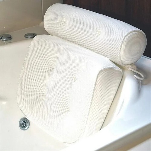 Relax Mesh Bath Pillow Spa Hot Tub Bathtub Thick Cushion Neck Head with Suction - Picture 2 of 24