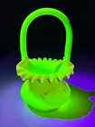 Fenton Art Glass Rose Burmese Yellow Pink Satin Basket Hand Painted & Signed