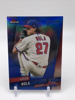 2019 Topps Finest Blue Refractor /150 Aaron Nola #6 Philadelphia Phillies