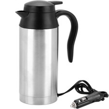 750ML 12V Car Electric Heated Hot Water Kettle Bottle Cup Stainless Steel