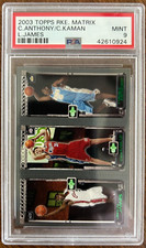 2003 Upper Deck Rookie Matrix C Anthony/C Kaman/L James, PSA 9 Mint, Free Ship!