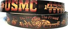 U.S.M.C MARINES THE FEW THE PROUD MILITARY GENUINE COWHIDE LEATHER BELT USA MADE
