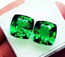 Colombian Emerald Pair Cushion Cut 19-20 Ct Natural Loose Gemstone EGL Certified