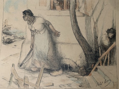 Abel Pann Color Lithograph “La Brave” #4/50 Hand Signed WW1 1916 Japan Paper - Bild 1 von 9