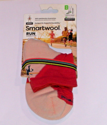SmartWool Run Targeted Cushion Ankle Socks Women's Medium NWT Orange Rust
