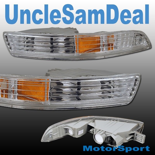 9497 ACURA INTEGRA CLEAR CHROME CORNER BUMPER SIGNAL LIGHTS PAIR