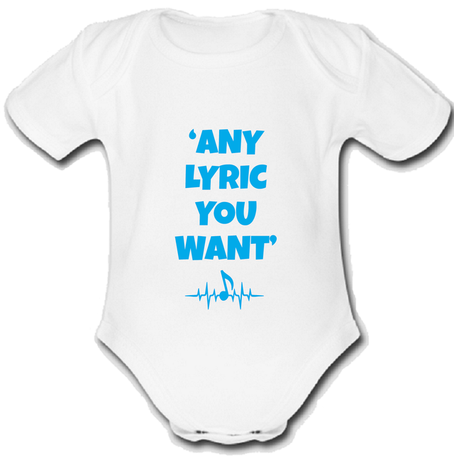 Rosanna @ Pansino bodysuit Baby vest grow music gift custom LYRIC L BLUE