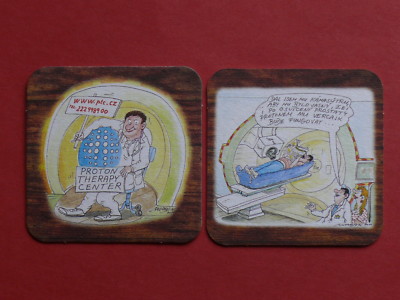 Proton Therapy Center Prag     Comic - Bierdeckel aus Tschechien      > NEU 