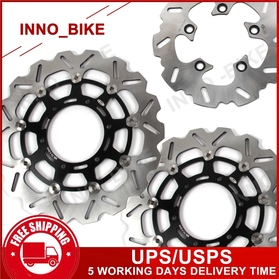 Front Rear Brake Rotors For Suzuki GSXR1000 2009 2010 2011 2012 2013 2014 2015 - Image 2 of 2