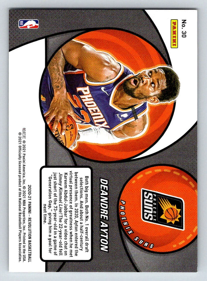 2020-21 Panini Revolution Vortex #30 Deandre Ayton (ref 193272) - Image 2 of 2