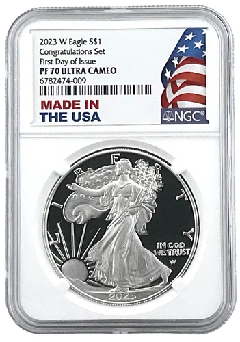 2023 W Congratulations Set Proof Silver Eagle NGC PF70 UC FDI Made In USA Holder