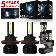 For 2007-2014 Ford F150 FX2 Crew Cab Pickup 4-Door LED Headlights Fog Bulbs Kit