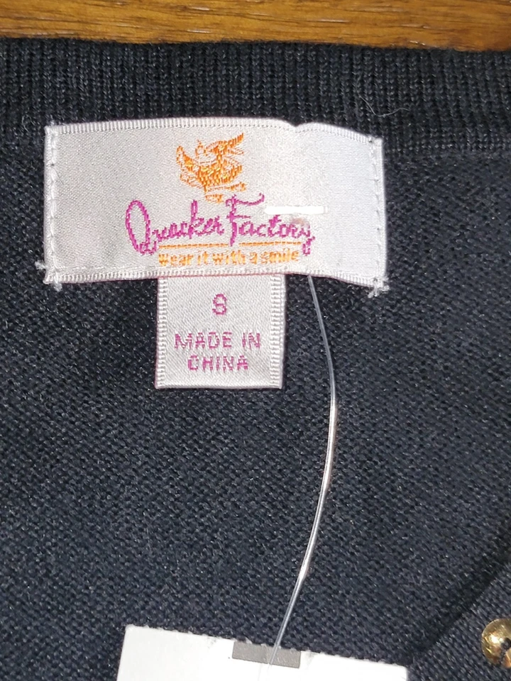 New Quacker Factory Womens Size S Embellished Christmas Tree Cardigan Sweater - Image 4 of 4