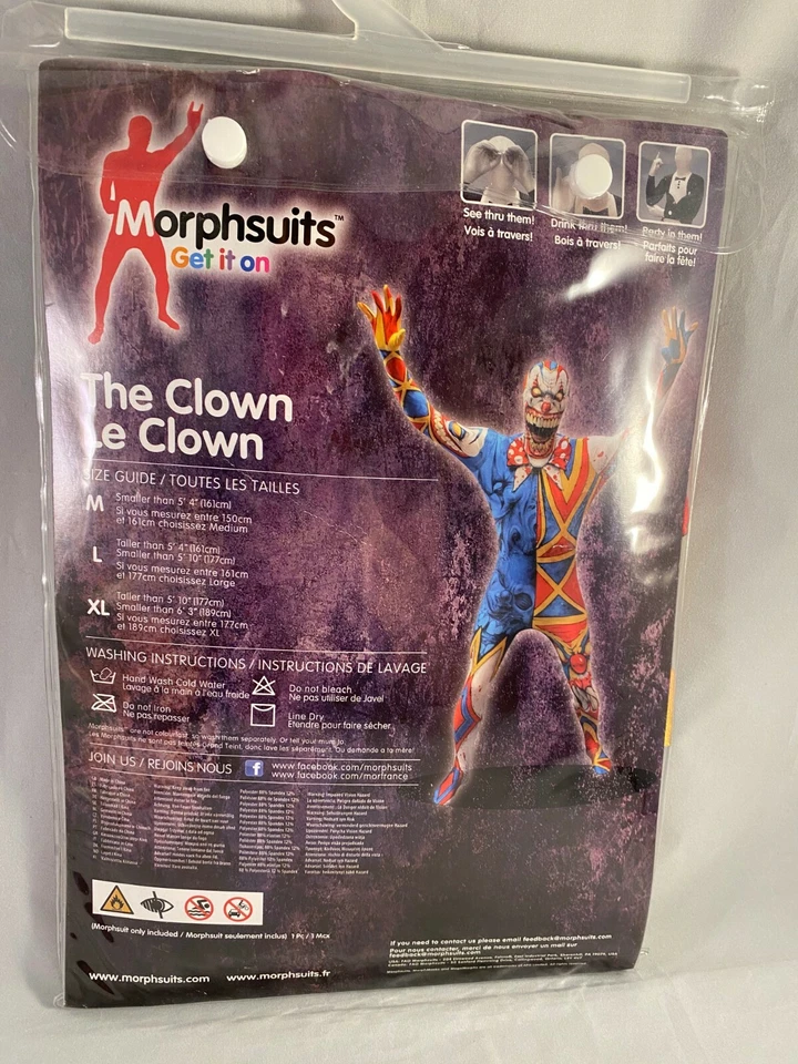 Payaso Morphsuits Adulto Medio Circo Horror Verde Orco Mandíbula Músculo Nuevo en Paquete Foto 2 de 4
