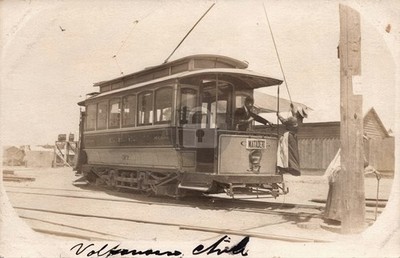 Matadero Trolley Train in Valparaiso Chile 1910s RPPC Photo Postcard COPY